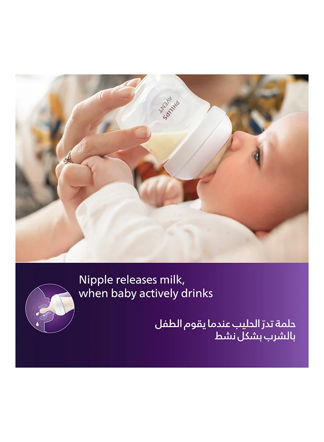 Philips Avent طقم زجاجة رضاعة مضادة للمغص بجودةٍ ممتازة بفتحة تهوية آير فري، لون شفاف / أزرق / أخضر من 6 قطع- طراز SCD807/00