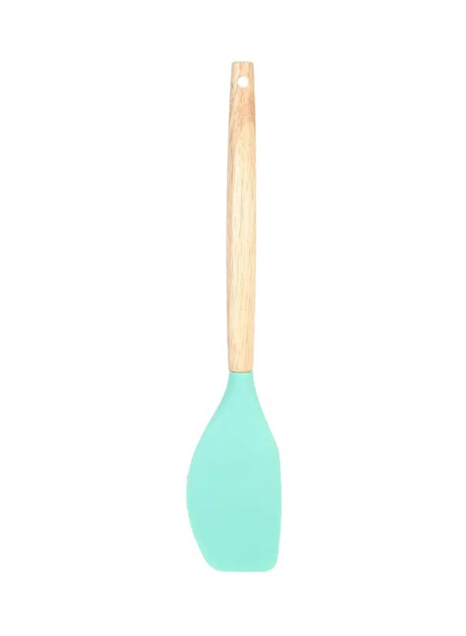 Generic 12 Piece Barreled Cooking Utensils Set With Wooden Handle Mint Green  - Image 4