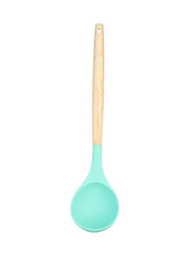 Generic 12 Piece Barreled Cooking Utensils Set With Wooden Handle Mint Green  - Image 5