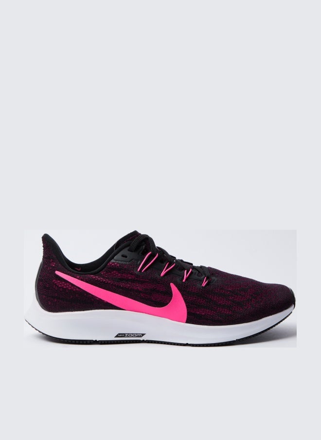 Nike Air Zoom Pegasus 36 Lace-Up Running Shoes Black/Pink - Image 1