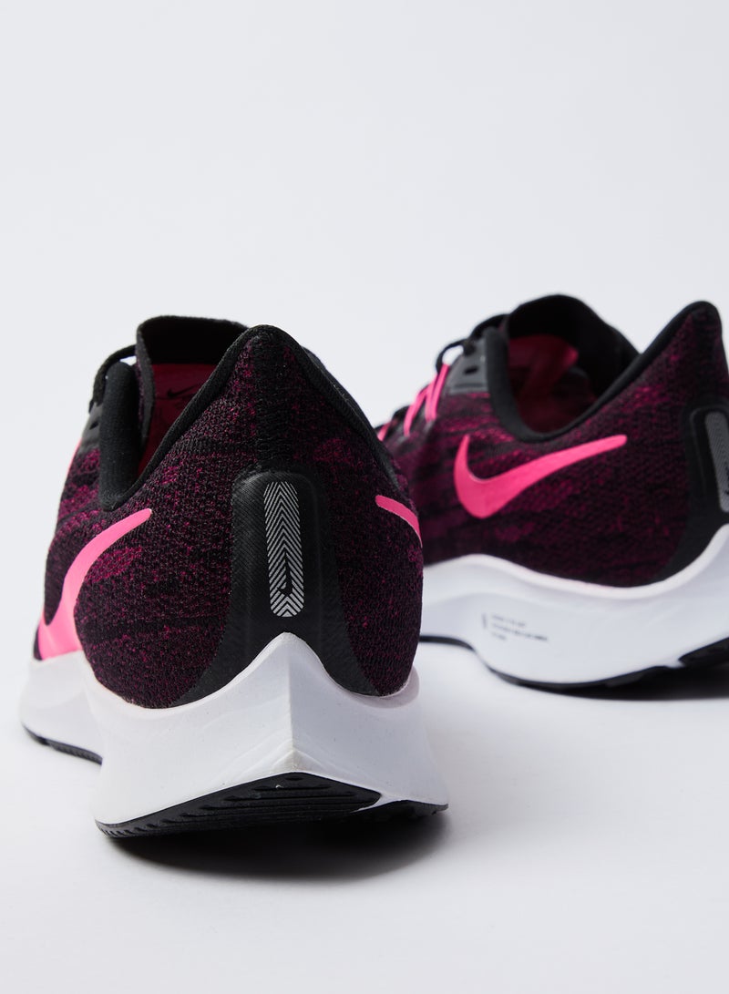 Nike Air Zoom Pegasus 36 Lace-Up Running Shoes Black/Pink - Image 3