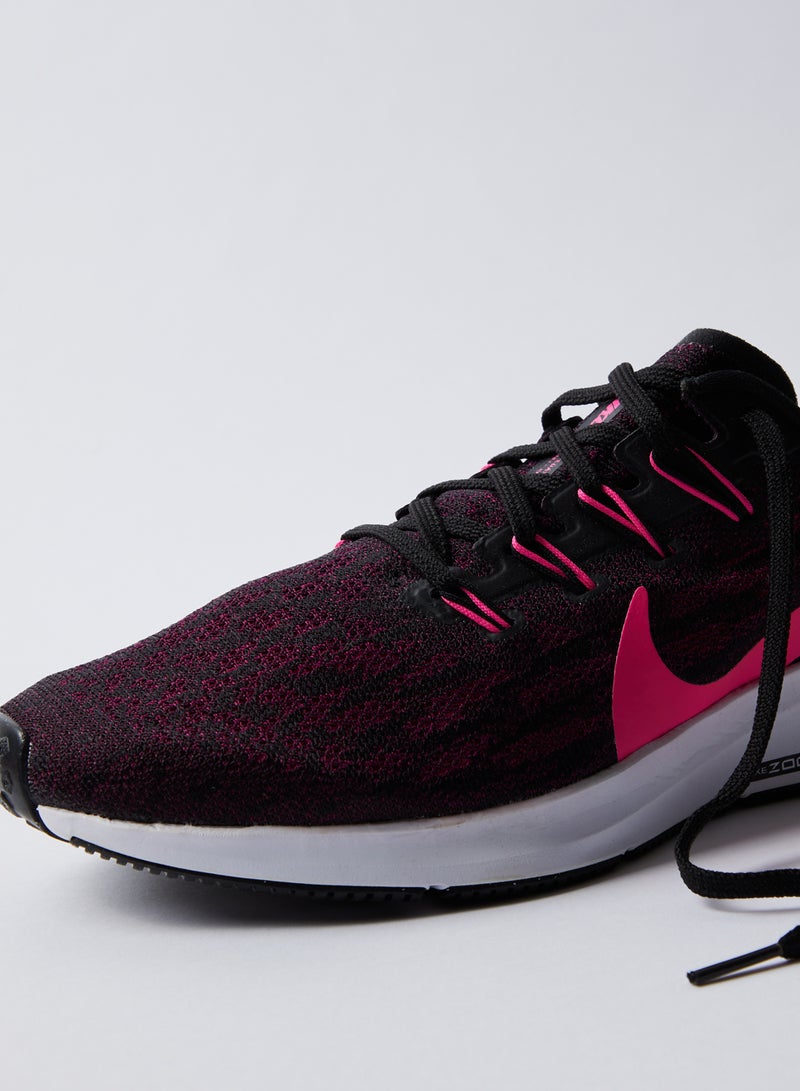 Nike Air Zoom Pegasus 36 Lace-Up Running Shoes Black/Pink - Image 4