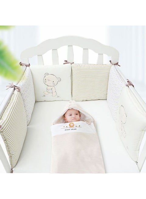 6-Piece Set of High-quality Cotton Baby Crib Cot Bumper Cushion With 100%  Polyester Filling