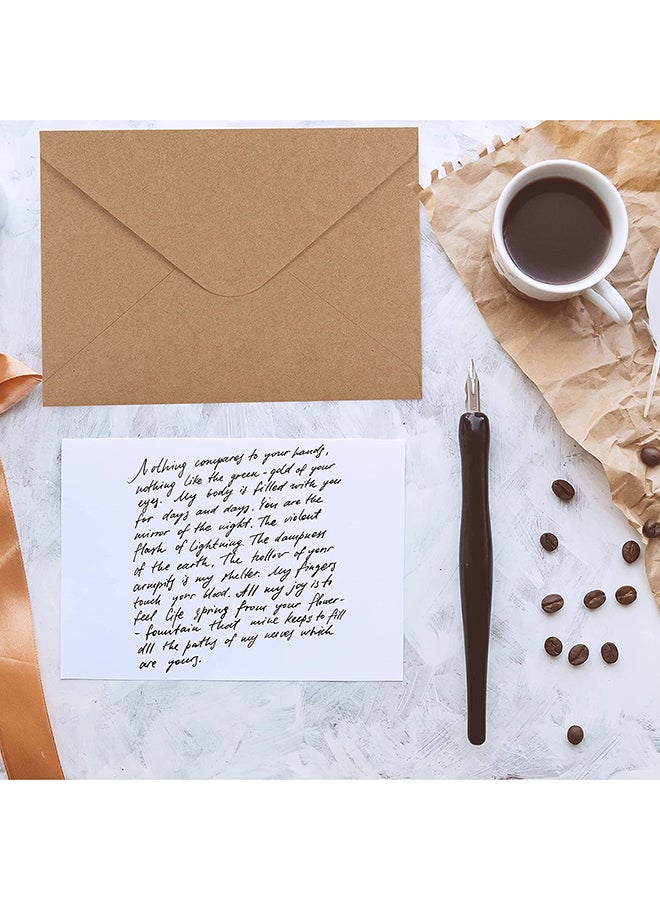 10-Piece Postcard Paper Envelopes Set Brown - Image 3