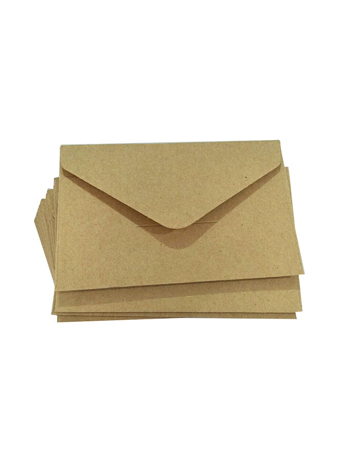 10-Piece Postcard Paper Envelopes Set Brown - Image 1