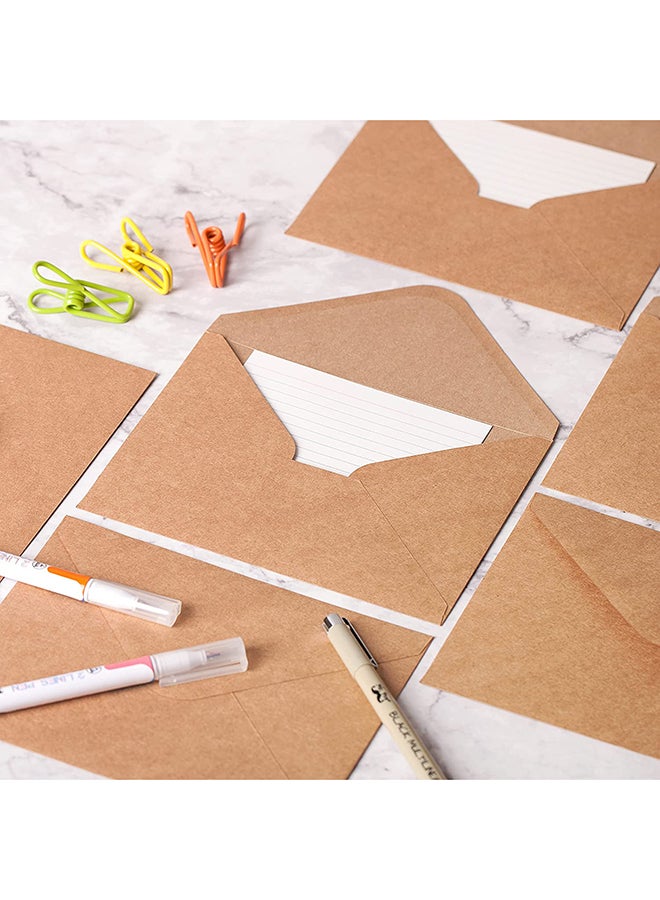 10-Piece Postcard Paper Envelopes Set Brown - Image 5