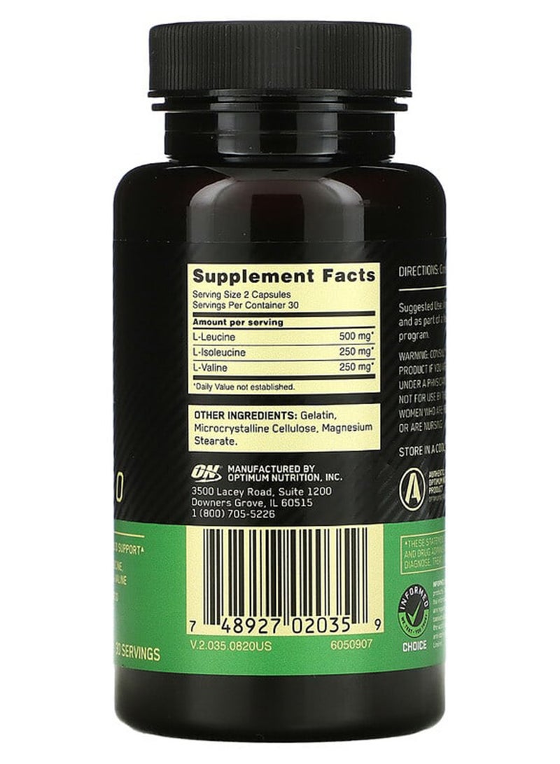 Optimum Nutrition Mega-Size BCAA 1000 Caps - 60 Capsules  - Image 2