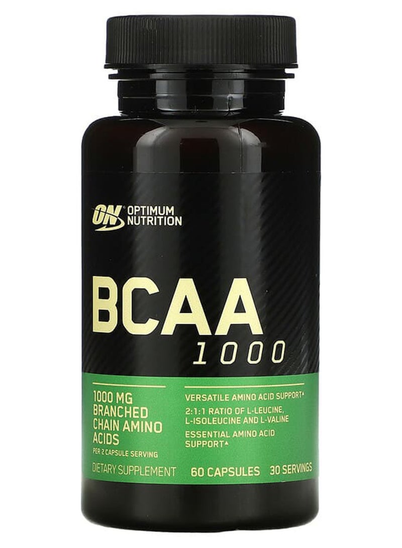 Optimum Nutrition Mega-Size BCAA 1000 Caps - 60 Capsules  - Image 1