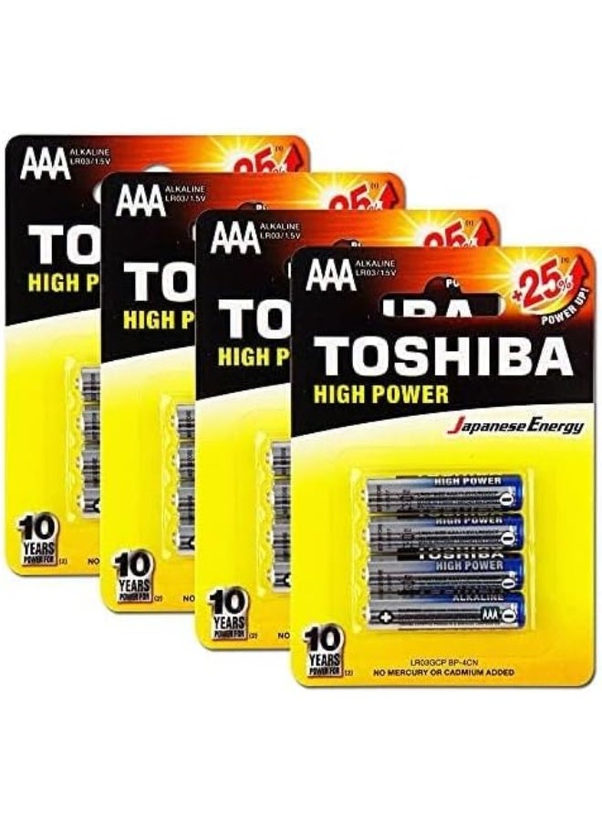Toshiba 4-Piece High Power Alkaline AAA Battery Pack Black/Silver/Blue  - Image 5