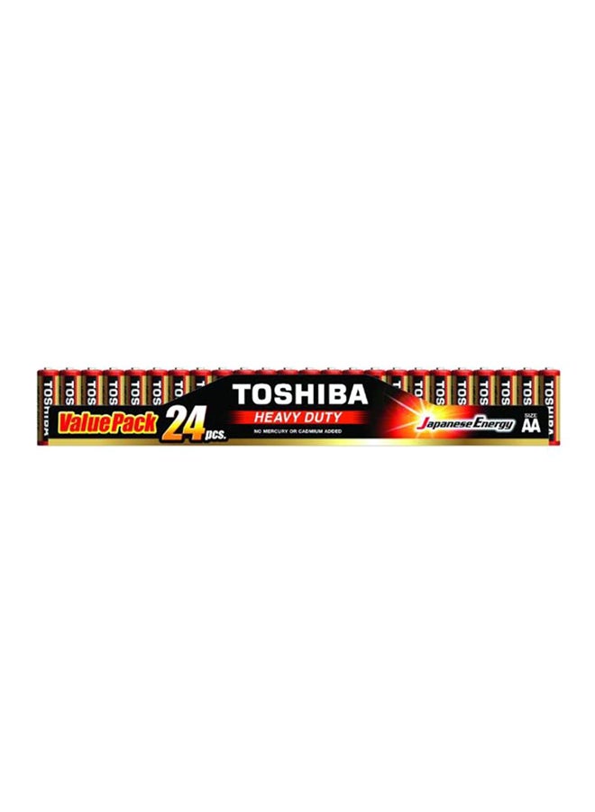 Toshiba 24-Piece heavy Duty Japanese Energy AA Battery Multicolour - Image 1