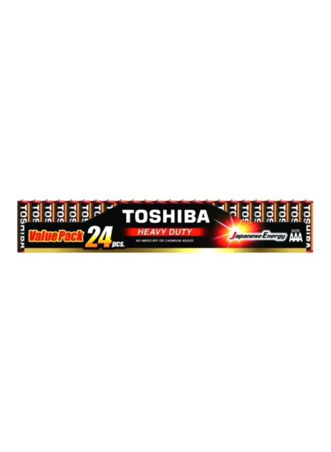 Toshiba 24-Piece Heavy Duty AAA Battery Pack Multicolour - Image 1