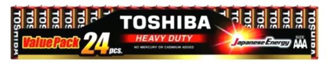 Toshiba 24-Piece Heavy Duty AAA Battery Pack Multicolour - Image 1