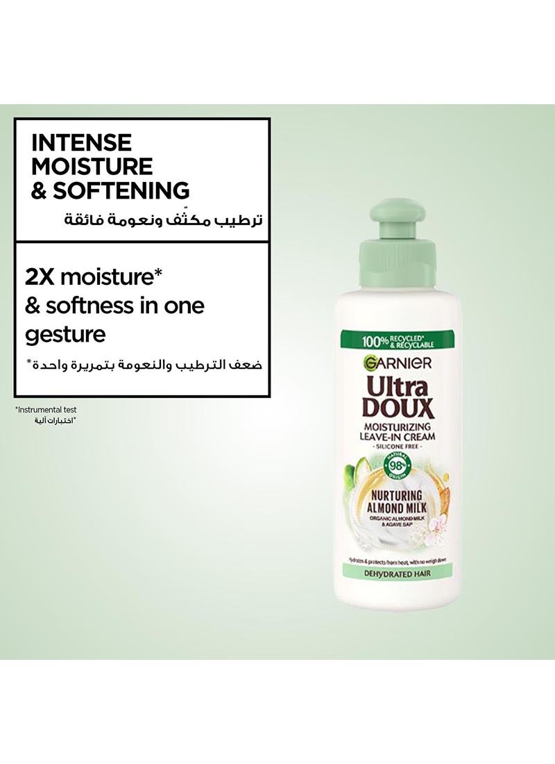 garnier Ultra Doux Moisturizing Leave-In Cream Almonds Milk 200ml - Image 2
