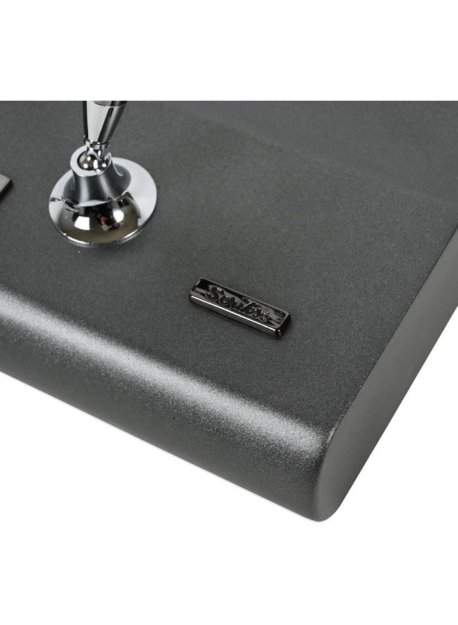 SCRIKSS Meteor Grey Pen Holder Gift Set with 2 Silver Stainless Pens, Ballpen and Fountain Pen in Luxury Gift Box Meteor Grey - Image 5