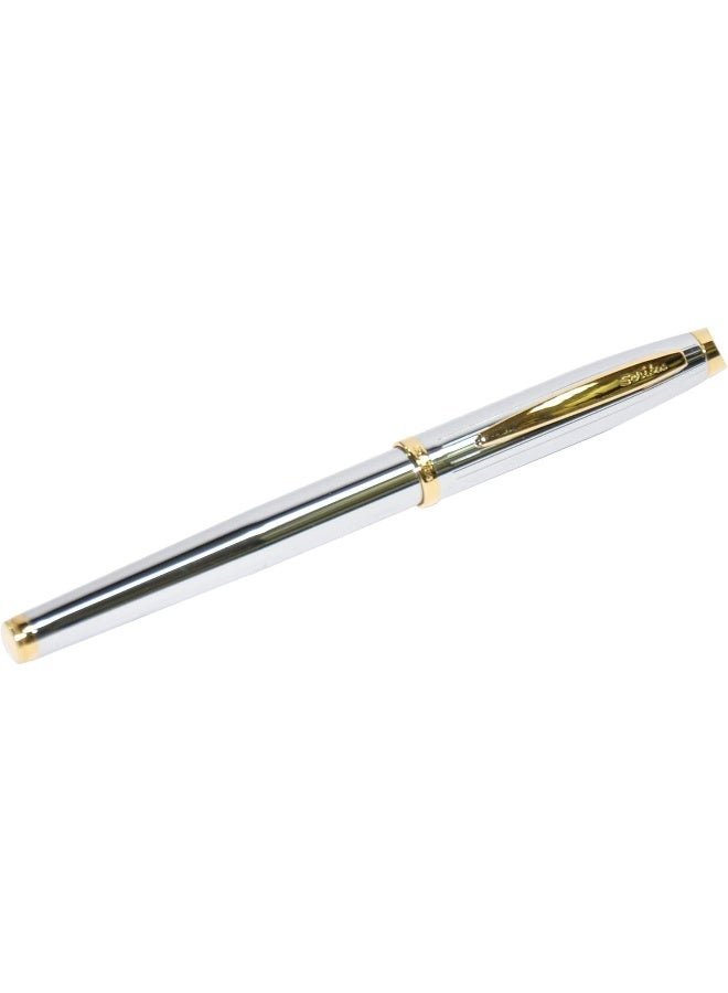Scrikss Zipper Holder with Roller Pen (1.0mm, OSGT71202) Silver and Brown - Image 3