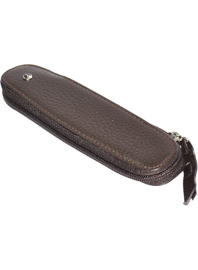 Scrikss Zipper Holder with Roller Pen (1.0mm, OSGT71202) Silver and Brown - Image 4