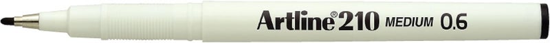 Artline 210 0.6mm Medium Bullet Tip Marker - Black [Pack of 12] Black - Image 1