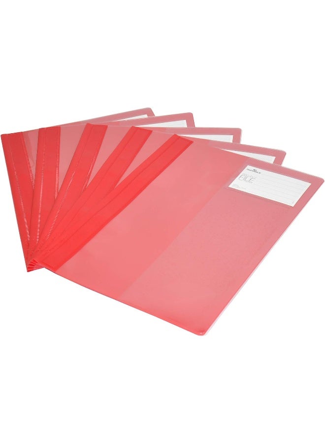 Durable Project File A4 Size, Red - 25-Piece Set Red/Clear - Image 1