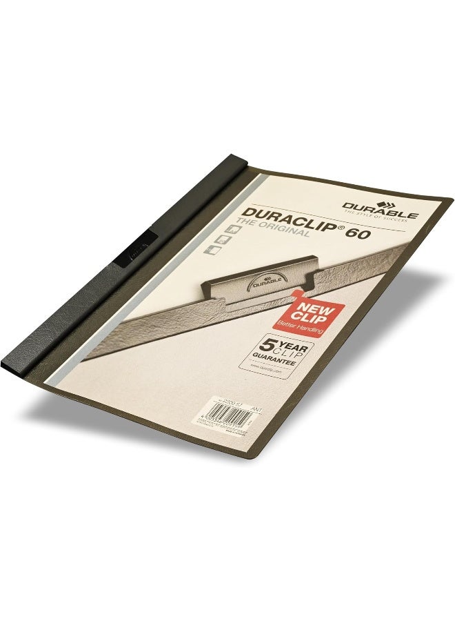 Durable Duraclip File - A4 Size, Dark Grey, 25-Piece Dark Grey/Black - Image 1
