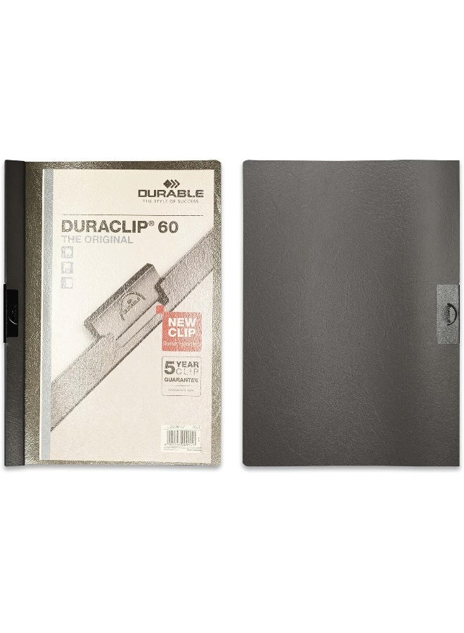 Durable Duraclip File - A4 Size, Dark Grey, 25-Piece Dark Grey/Black - Image 2