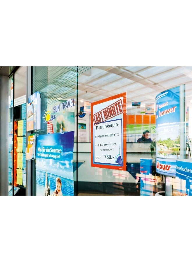 Durable DURAFRAME Self-Adhesive Magnetic Frame | A4 Orange | Pack of 2 orange - Image 4