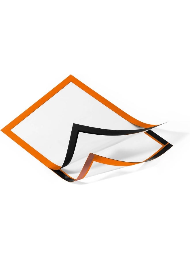 Durable DURAFRAME Self-Adhesive Magnetic Frame | A4 Orange | Pack of 2 orange - Image 1