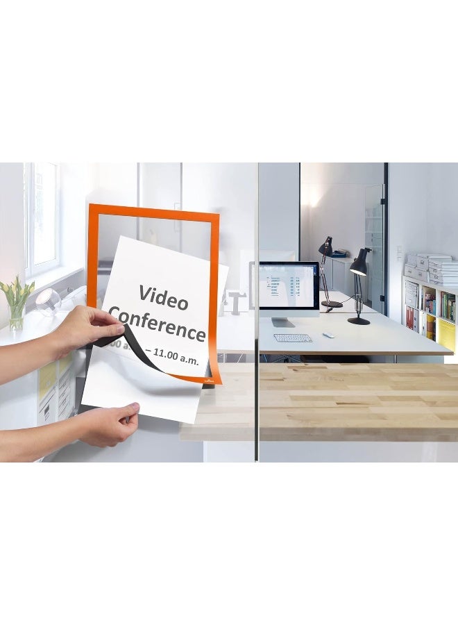 Durable DURAFRAME Self-Adhesive Magnetic Frame | A4 Orange | Pack of 2 orange - Image 5