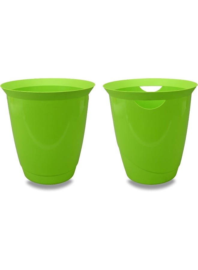 Durable Green Plastic Waste Basket Green - Image 2