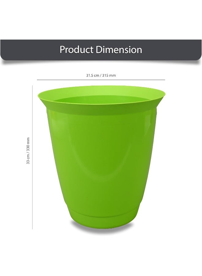 Durable Green Plastic Waste Basket Green - Image 4