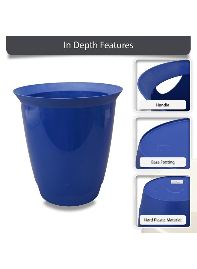 Durable Opaque Blue Waste Basket - 20 Liters Blue - Image 3