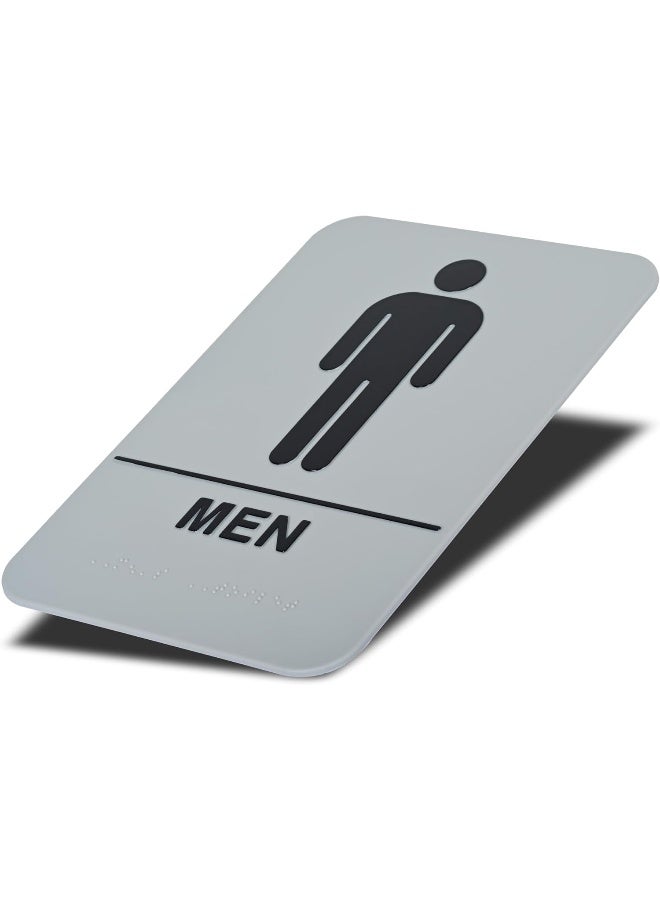 ديورابل لافتة رسم صوري مكتوب عليها "Men" وبطريقة بريل للمكفوفين أيضاً رمادي/أسود - Image 3