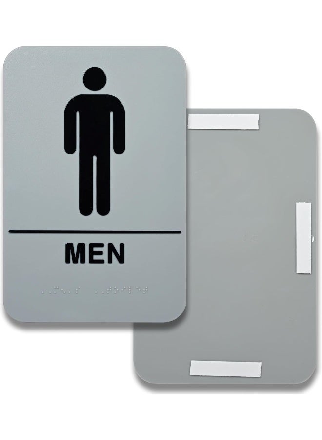 ديورابل لافتة رسم صوري مكتوب عليها "Men" وبطريقة بريل للمكفوفين أيضاً رمادي/أسود - Image 1