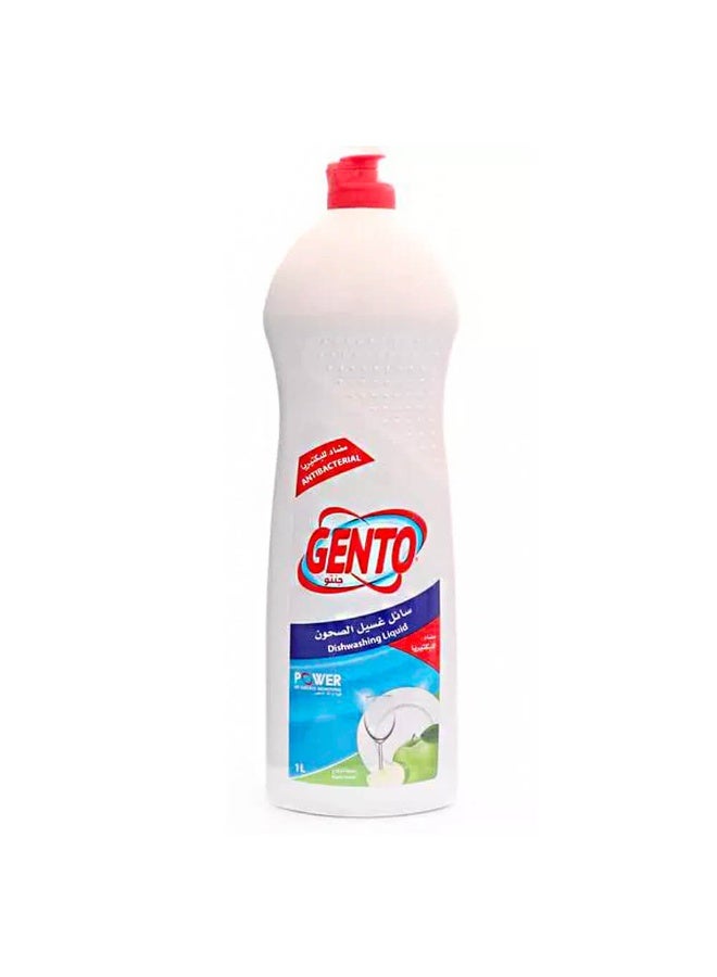 GENTO Antibacterial Dishwashing Liquid Apple Scent, 1 Liter White 