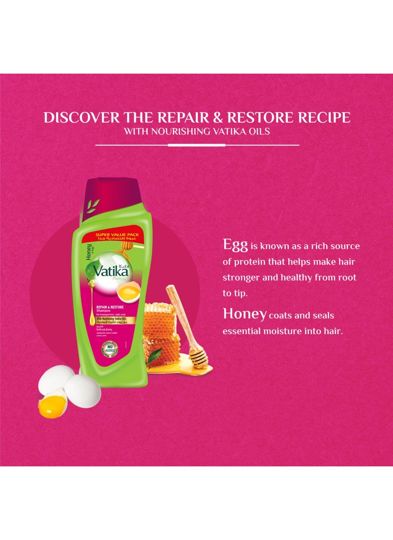 فاتيكا ناتشورالز شامبو التجديد والإصلاح غني بالبيض والعسل للشعر التالف وأطراف الشعر المتقصفة - Image 4