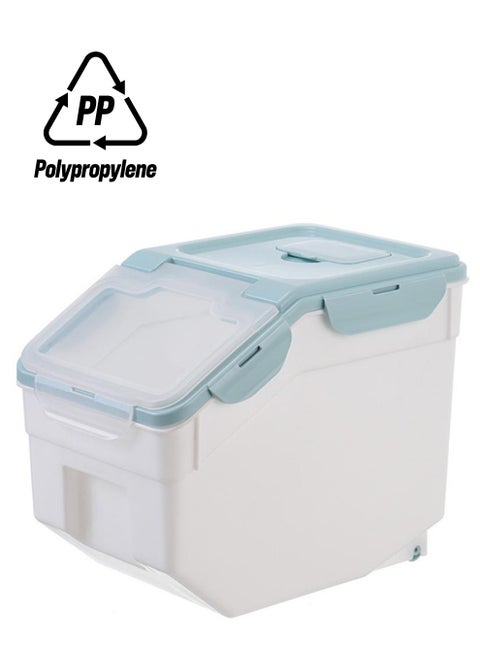 Rice Storage Container Sealed Organizer Box Blue/White 35 x 27 x 22.7cm