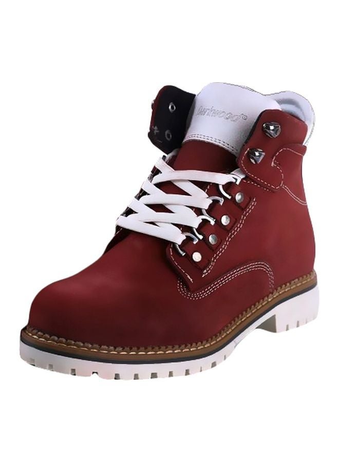 Darkwood Nubuck Lace-up Boots Brick - Image 2