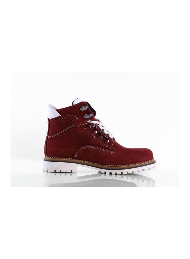 Darkwood Nubuck Lace-up Boots Brick - Image 1
