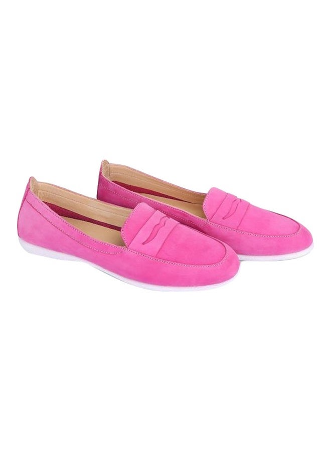 Darkwood Nubuck Leather Slip-on Shoes Fuchsia - Image 3