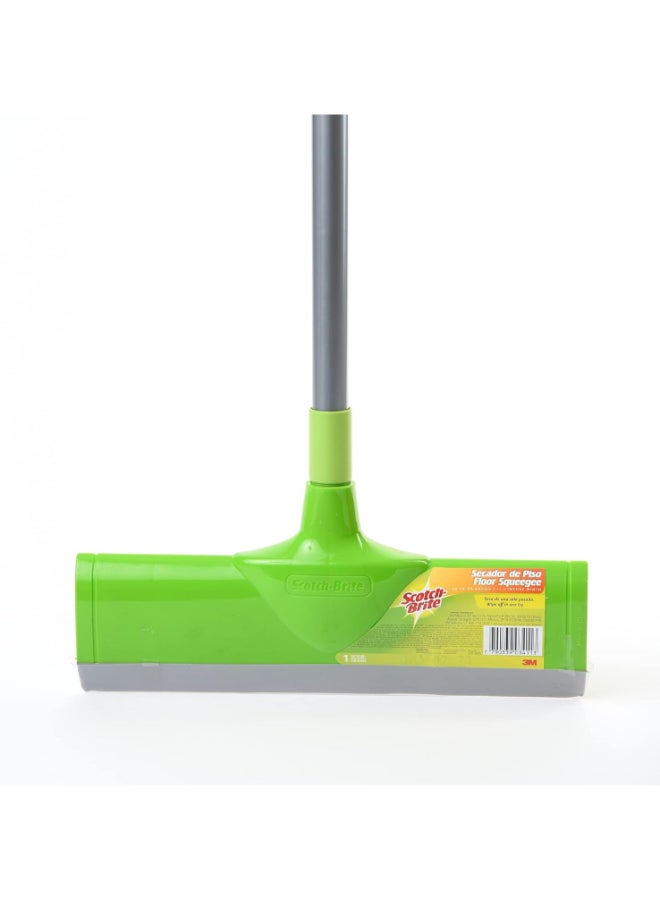 Scotch Brite Floor Squeegee with Stick AS300, 1 set/pack | 30cm squeege + stick | Multipurpose | Rubber | Floor Wiper | Floor Brush | Kitchen | Garden | Wiper Bathroom Floor Wiper | All Floors Green 30cm - Image 1