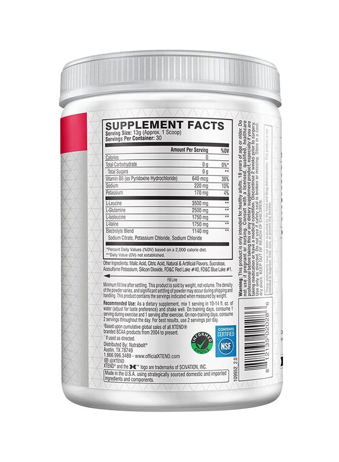 SCIVATION Xtend Original 7G Bcaa Muscle Recovery + Electrolytes, 420 gm, Fruit Punch,30serving  - Image 2