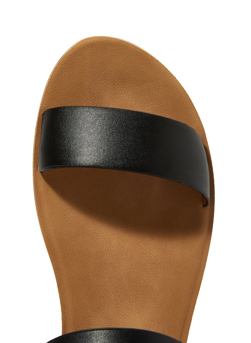 صندل كاجوال مسطح أسود/بني - Image 3