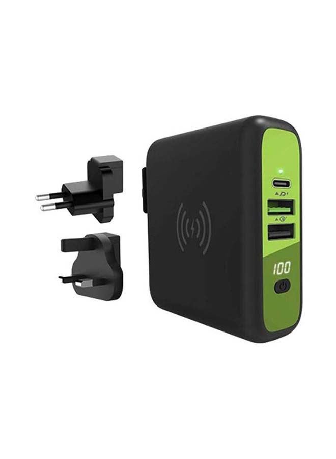 Goui 8000 mAh Mbala.Qi Power Bank With Wireless And Wall Charger Black/Green - Image 1