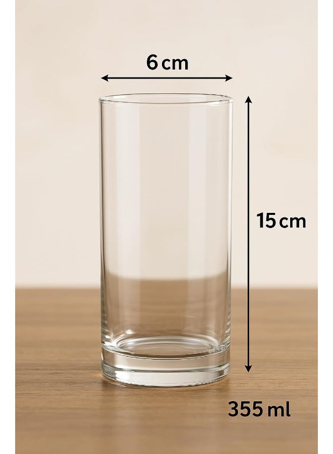 Ocean Fin Line Hi Ball Glass, Set Of 6, Clear, 355 Ml, B01213, Highball Glass, Tall Glass, Beverage Glass, Long Drink Glass, Water Glass, Juice Glass Clear - Image 4