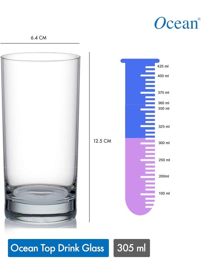 Ocean San Marino Hi Ball Glass, Set Of 6, Clear, 350 Ml, B00412, Mocktail Glass, Highball Glass, Tall Glass, Beverage Glass, Long Drink Glass, Water Glass, Juice Glass Clear 350ml - Image 4