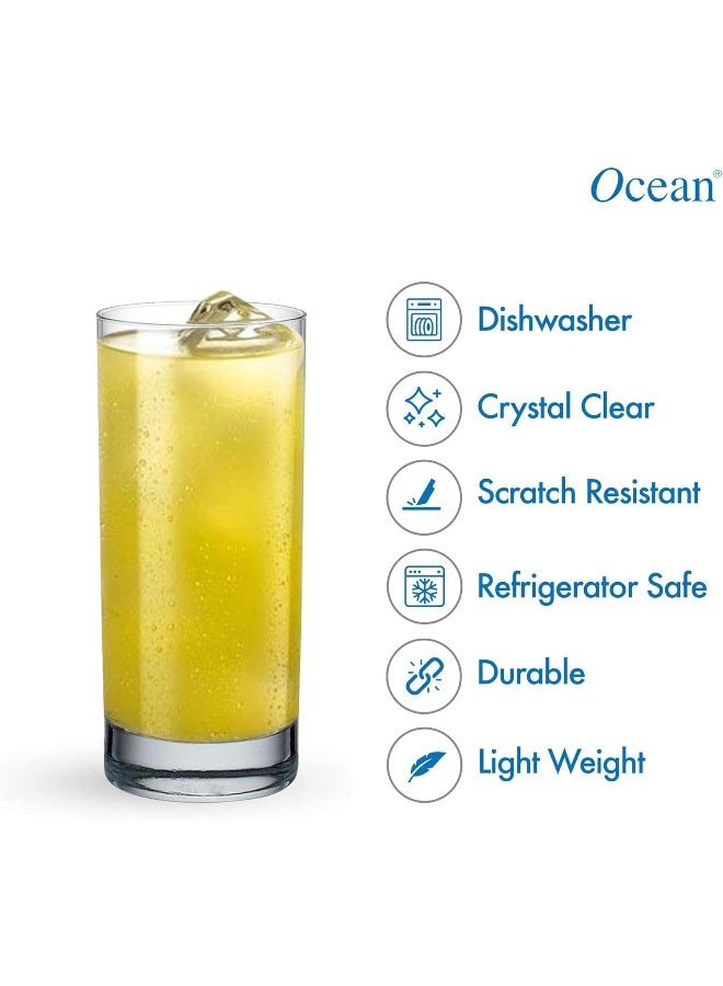 Ocean San Marino Hi Ball Glass, Set Of 6, Clear, 350 Ml, B00412, Mocktail Glass, Highball Glass, Tall Glass, Beverage Glass, Long Drink Glass, Water Glass, Juice Glass Clear 350ml - Image 3