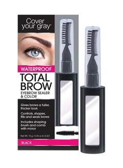 Cover Your Gray Total Brow Eyebrow Sealer, Waterproof & Color, Black Black