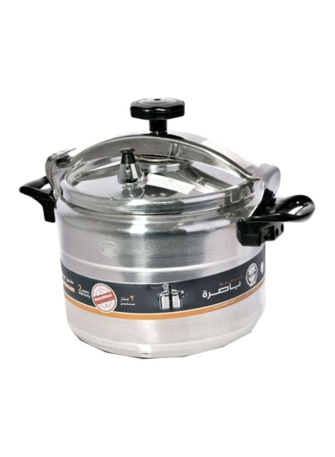BASURRAH Aluminium Pressure Cooker Silver/Black 9Liters 