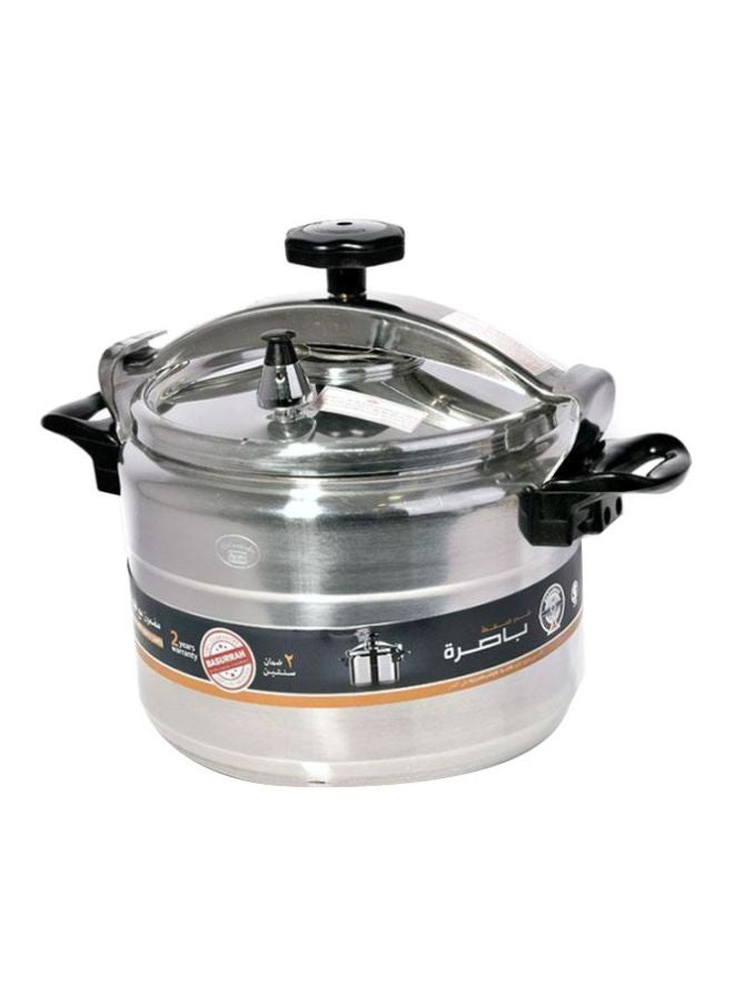 BASURRAH Pressure Cooker Silver/Black 7Liters 