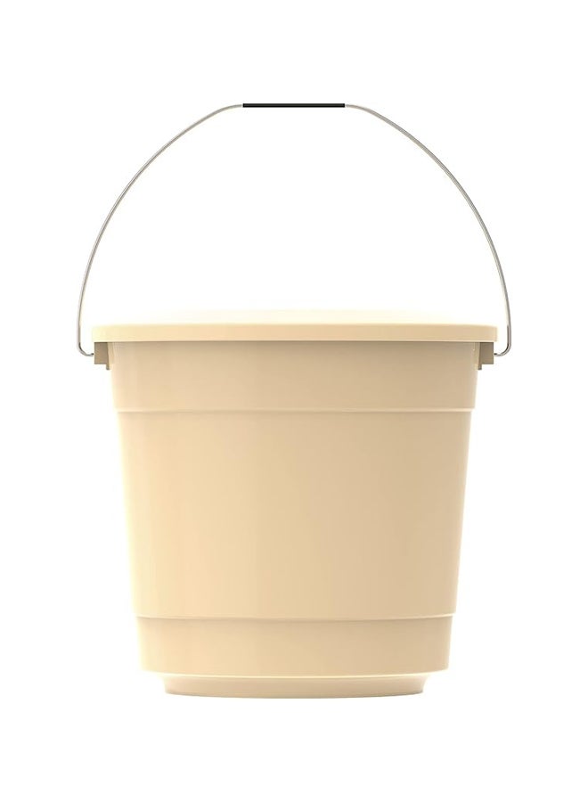 Cosmoplast 3-Liter Round Plastic Bucket With Steel Handle Ivory - Image 2