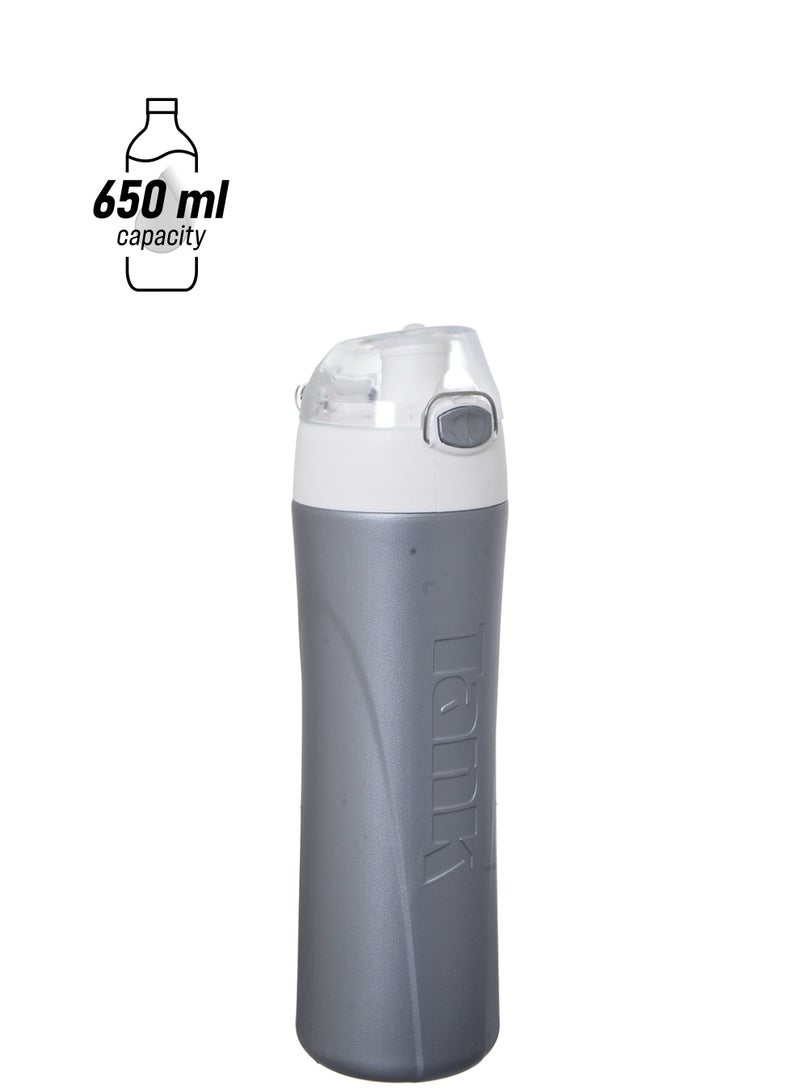 TANK Me Drinking Water Bottle Grey/White 0.65Liters 